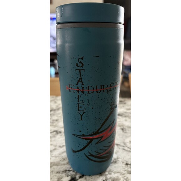 Rare HTF Stone Blue Lightning Stanley Endures 16 Oz Tumbler EUC - Picture 4 of 7